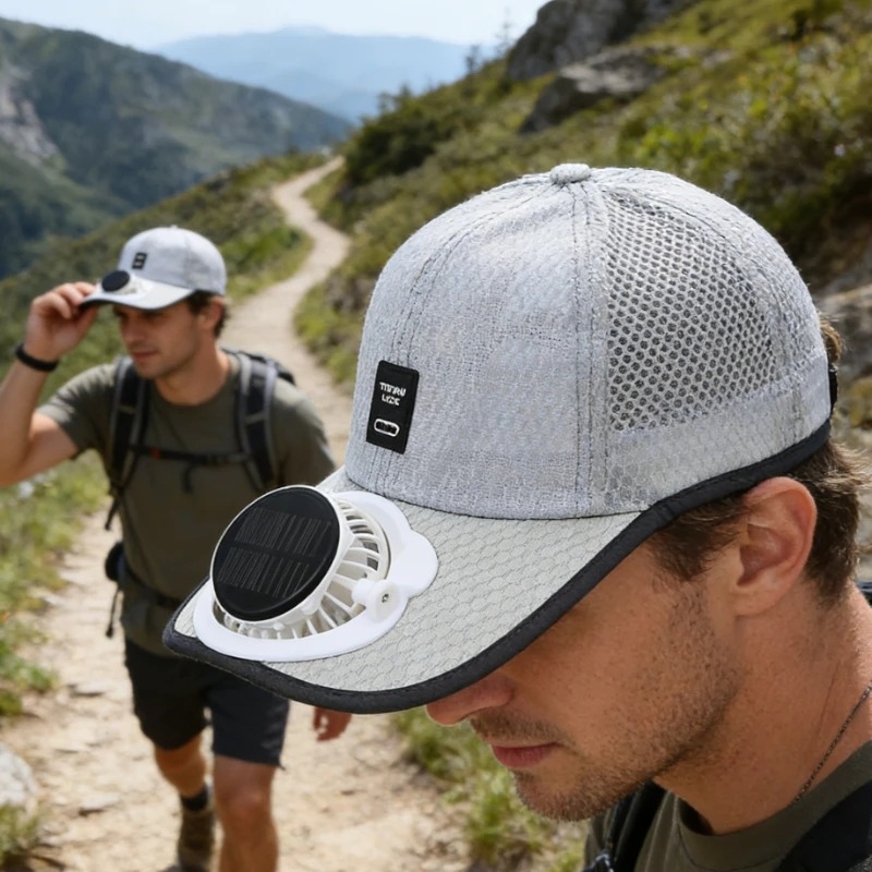 Ademende zonnehoed met zonneventilator Buitenzonbeschermingshoed USB oplaadbare ventilator Baseballpetten Zomerzonnebrandcrème Zonneschermhoeden