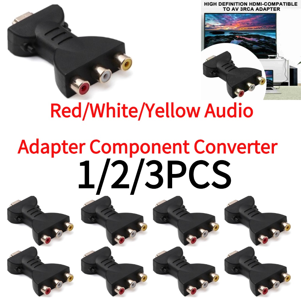 HDMI2AV สัญญาณดิจิตอล HDMI เป็น 3 RCA สีแดง/ขาว/เหลืองอะแดปเตอร์เสียงตัวแปลงส่วนประกอบวิดีโอสำหรับ HD TV DVD โปรเจคเตอร์คอมพิวเตอร์