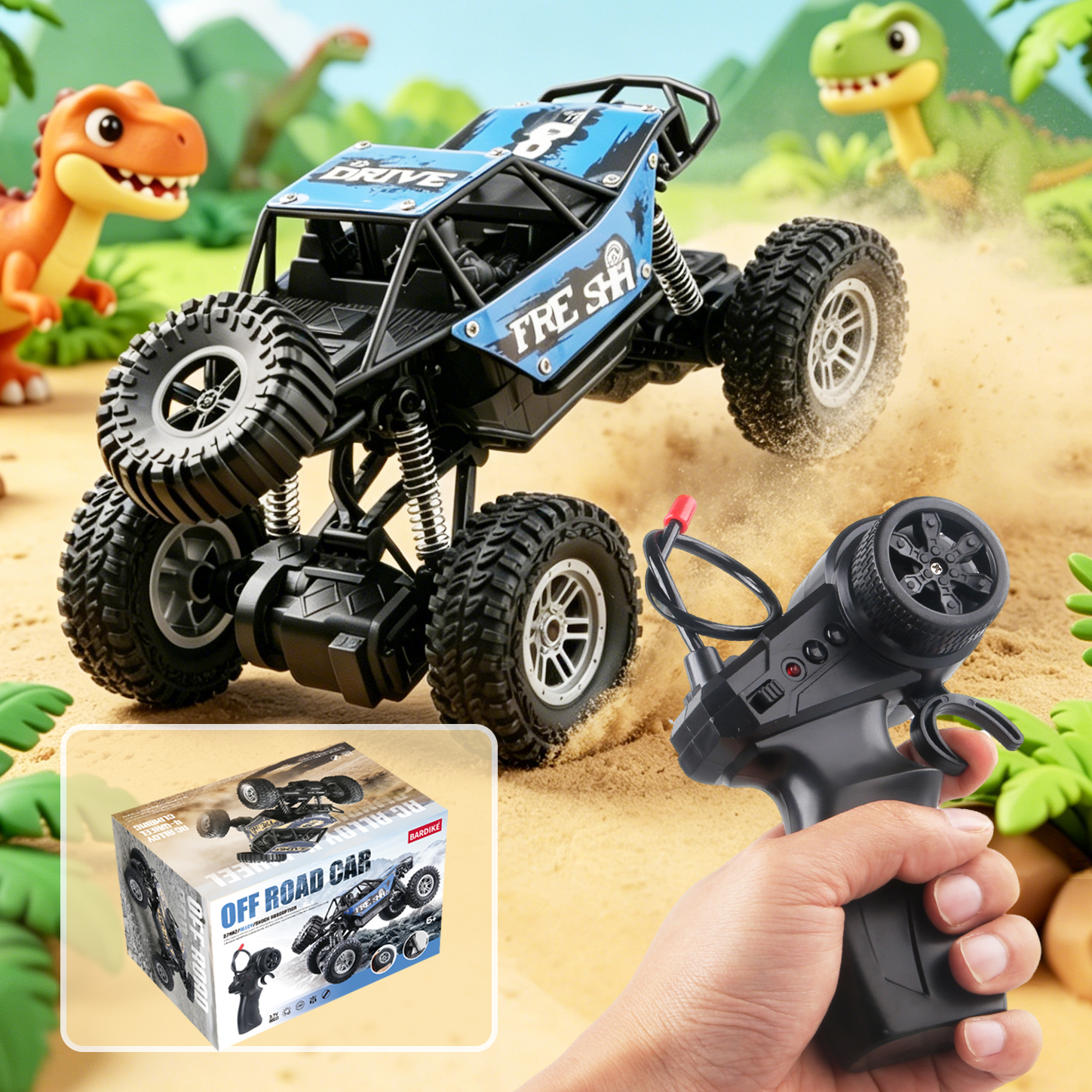 Ferngesteuertes Auto aus Legierung, Geländewagen mit Stoßdämpfung, Elektrisches Outdoor-Sandauto, Spielzeugauto für Kinder, Jungen-Automodell, Geschenk