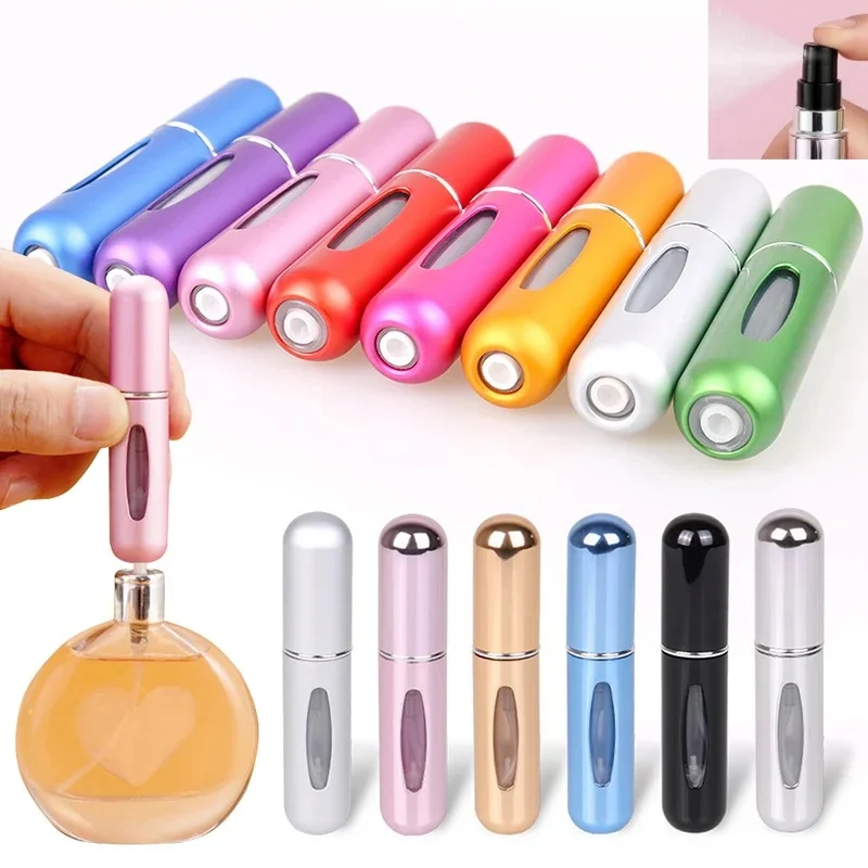 5ml ด้านล่างชาร์จน้ําหอมขวดรีฟิลคอนเทนเนอร์สําหรับเครื่องสําอางสเปรย์ขวดหัวกดแบบพกพา