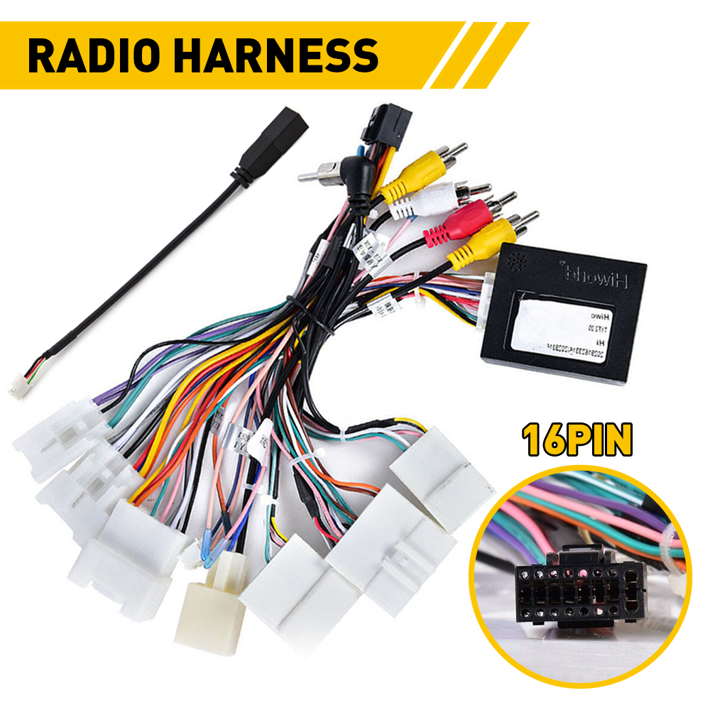 16-pinowa wiązka przewodów radiowych do Toyota Corolla Highlander Camry Tundra Radio samochodowe Stereo zasilacz kabla JBL AMP
