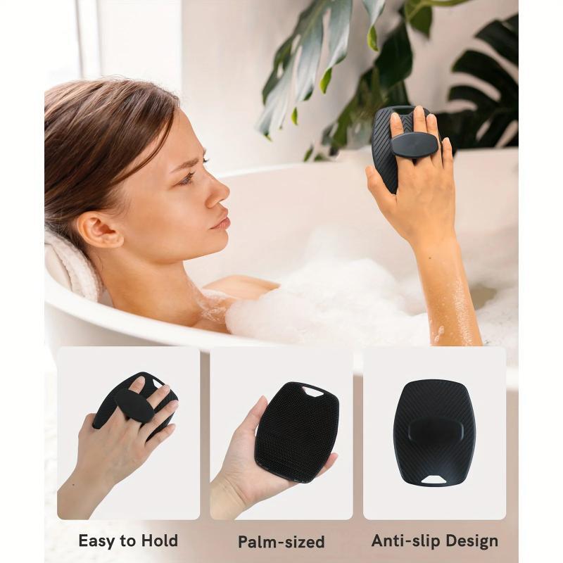 Exfoliating แปรงซิลิโคนอาบน้ําแบบพกพาติดผนังแชมพูแปรงอาบน้ําล้างหน้าแปรงทําความสะอาด Bath Gadget
