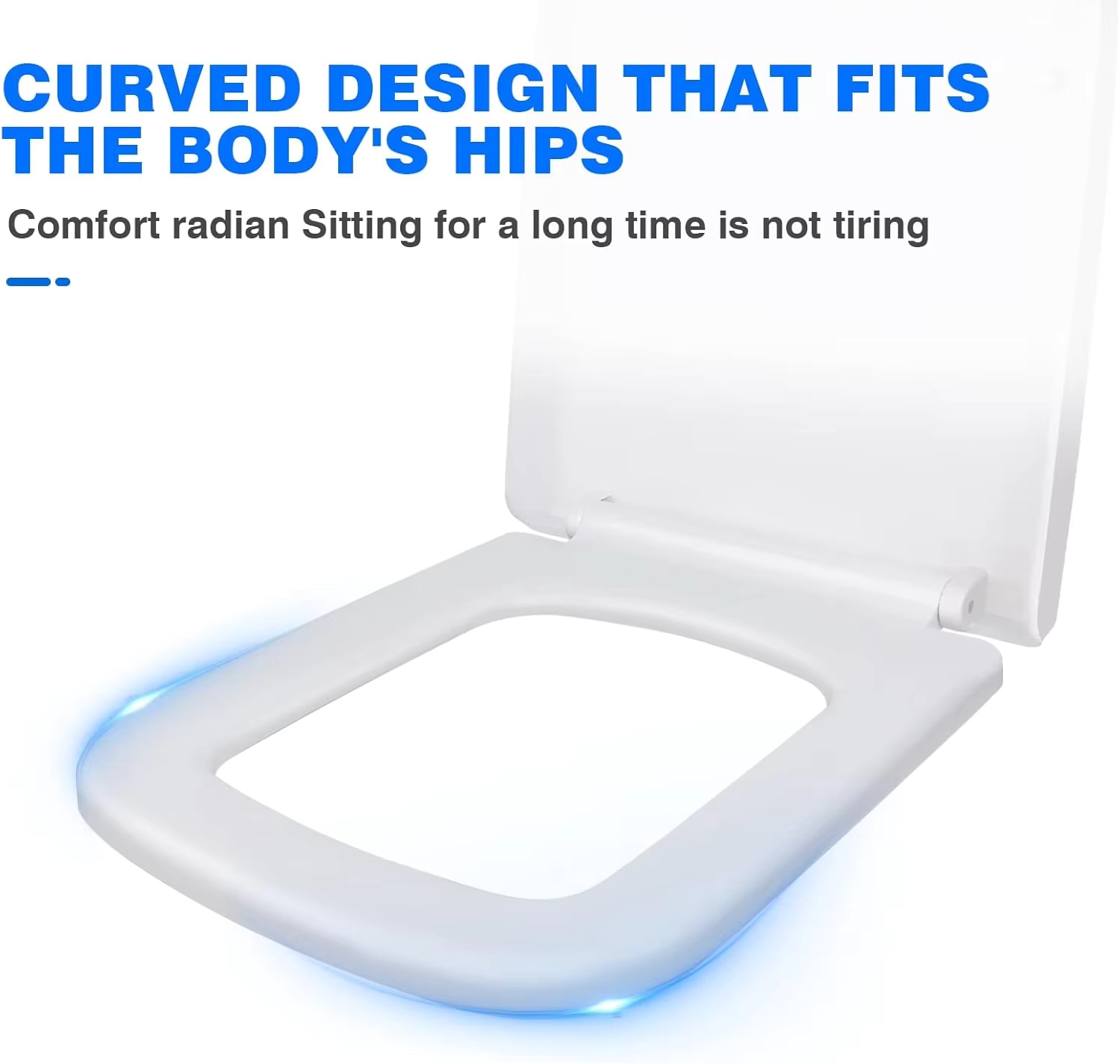 Vierkant toiletdeksel Witte clip-on toiletbril Gemakkelijk schoon te maken badkamerstoel met snelsluiting Soft Close toiletbril Topbevestiging