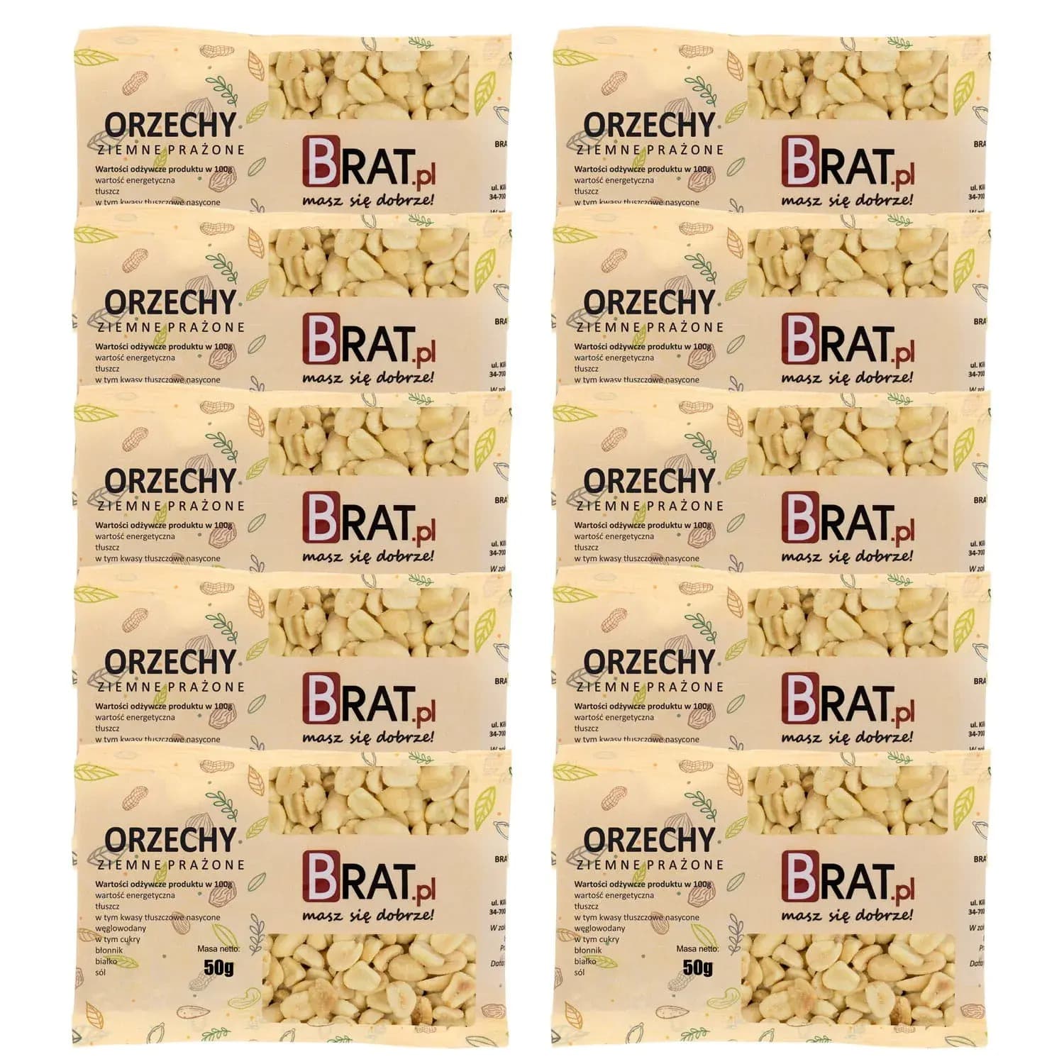 Orzechy ziemne prażone 10 x 50g