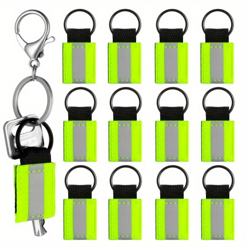 Sangles réfléchissantes, pendentifs réflecteurs de sécurité, porte-clés réfléchissants, marqueur de sécurité pour sac de cyclisme de nuit, 6 pièces