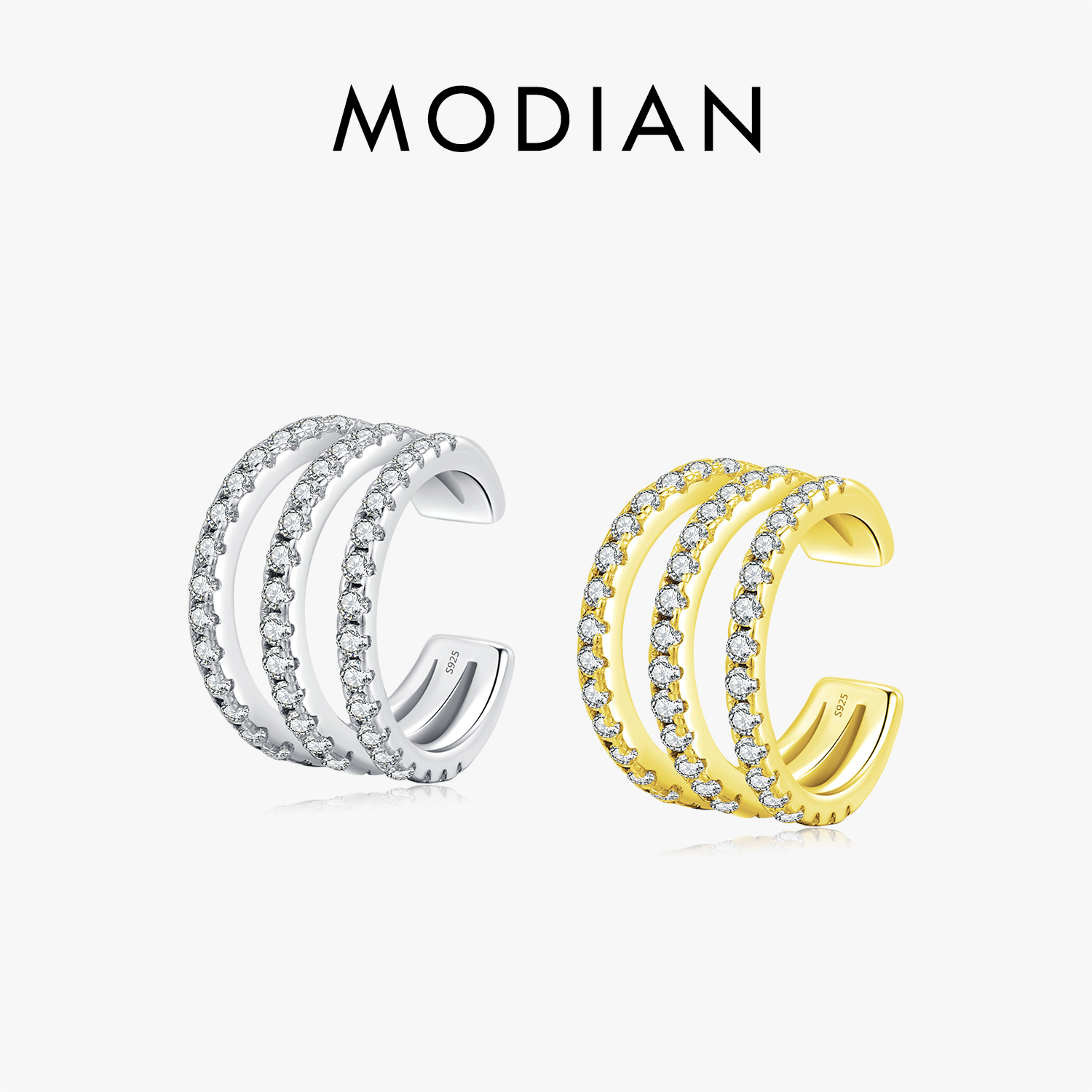 MODIAN-pendientes de plata de primera ley y Circonia cúbica para mujer, aretes pequeños, plata esterlina 925, Zirconia, circonita, zirconita, zirconita, 1 piezas