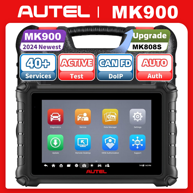Autel MaxiCheck MK900 Obd2 pemindai alat Pindai kontrol dua arah semua alat diagnostik sistem DOIP & dapat Upgrade MK808BT