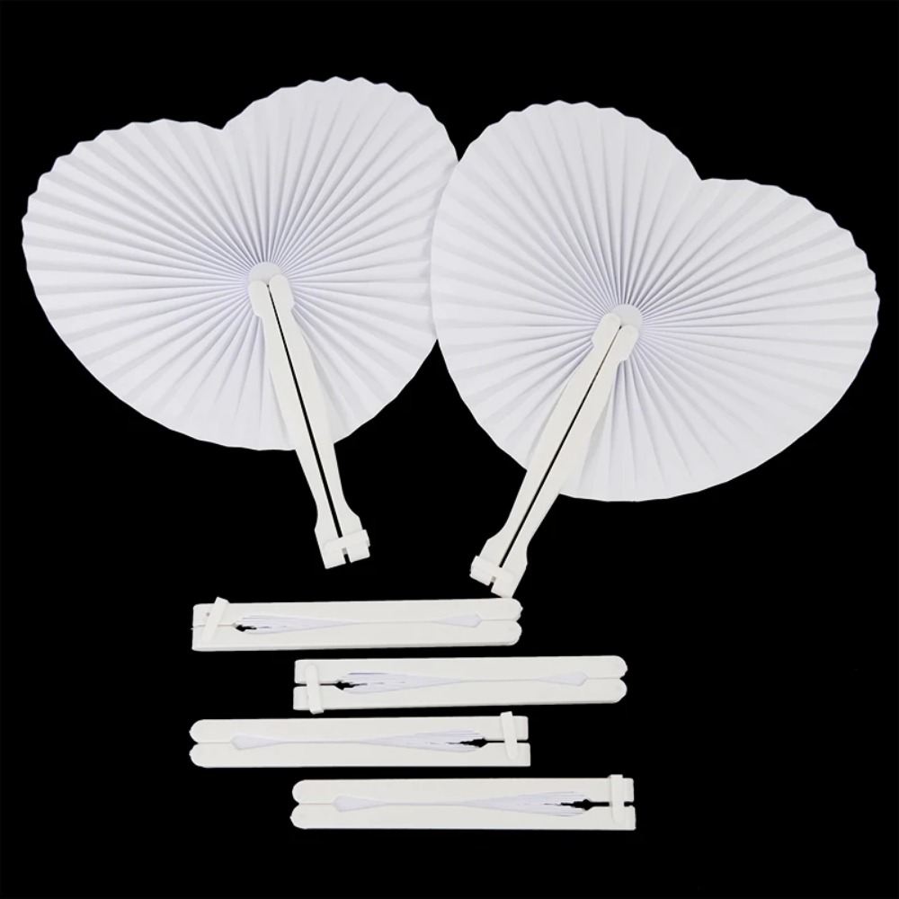6/12/24Pcs Weiß Pfirsich Form Runde Faltfächer Kinder Geburtstag Hochzeit Urlaub Party Geschenk Dekoration Weihnachten karneval Geschenk