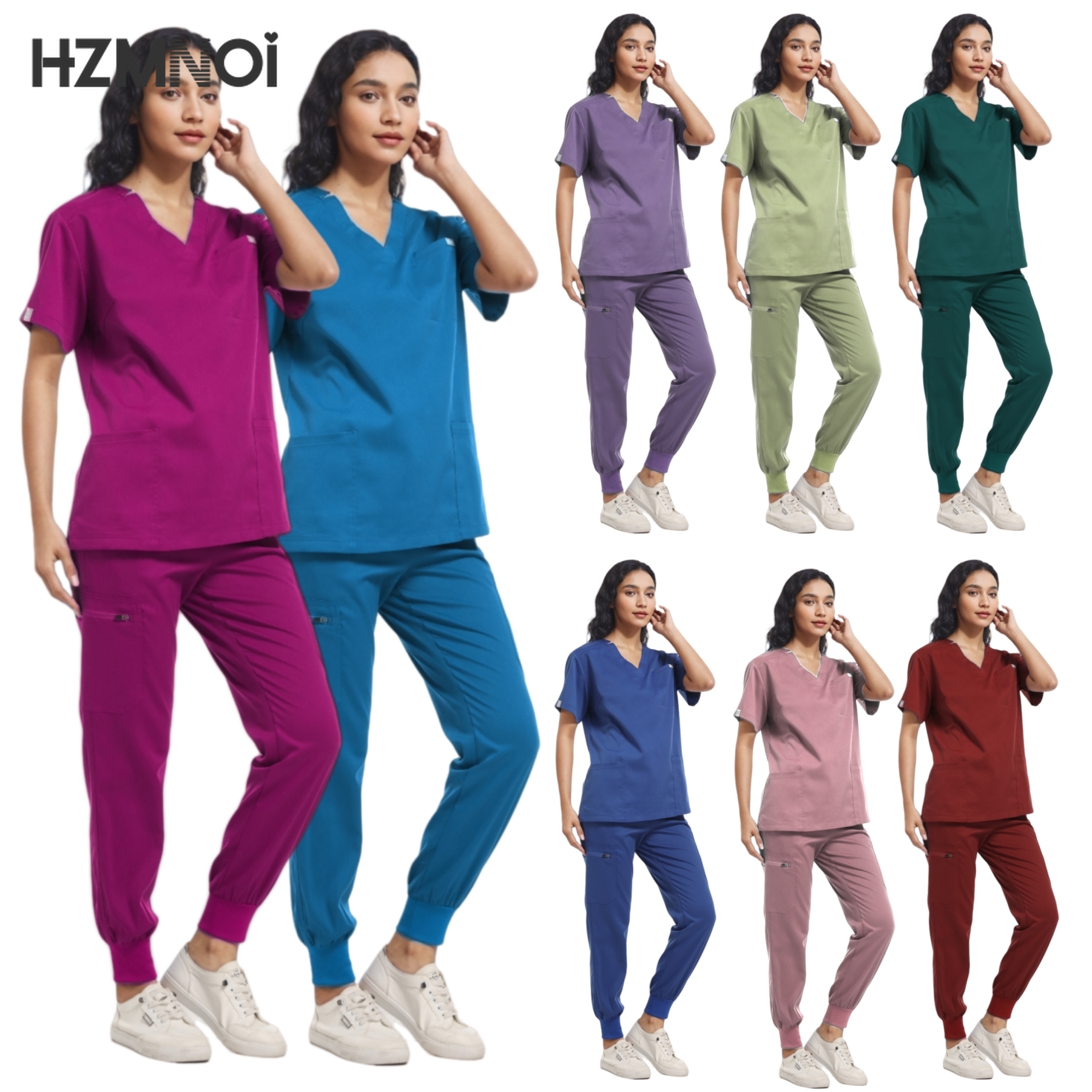 Ropa de trabajo quirúrgica para Hospital, pantalones superiores de manga corta, accesorios de enfermería, ropa para médicos, uniformes médicos para mujeres, conjunto de batas elásticas