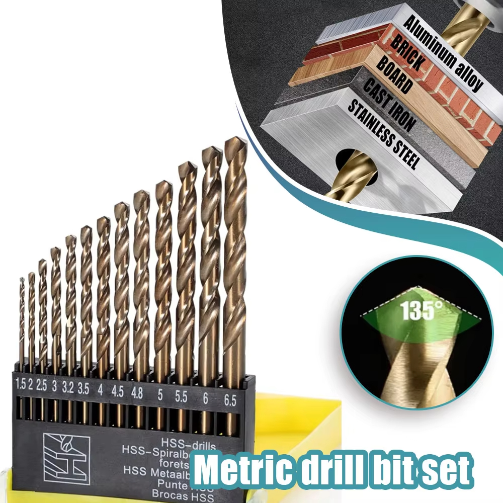 เมตริกเจาะชุด Bit 13PCS (3/16 "-1/2") แก้วกระเบื้องโลหะคอนกรีต Professional ทังสเตนคาร์ไบด์เจาะเคล็ดลับทํางานเครื่องมือ