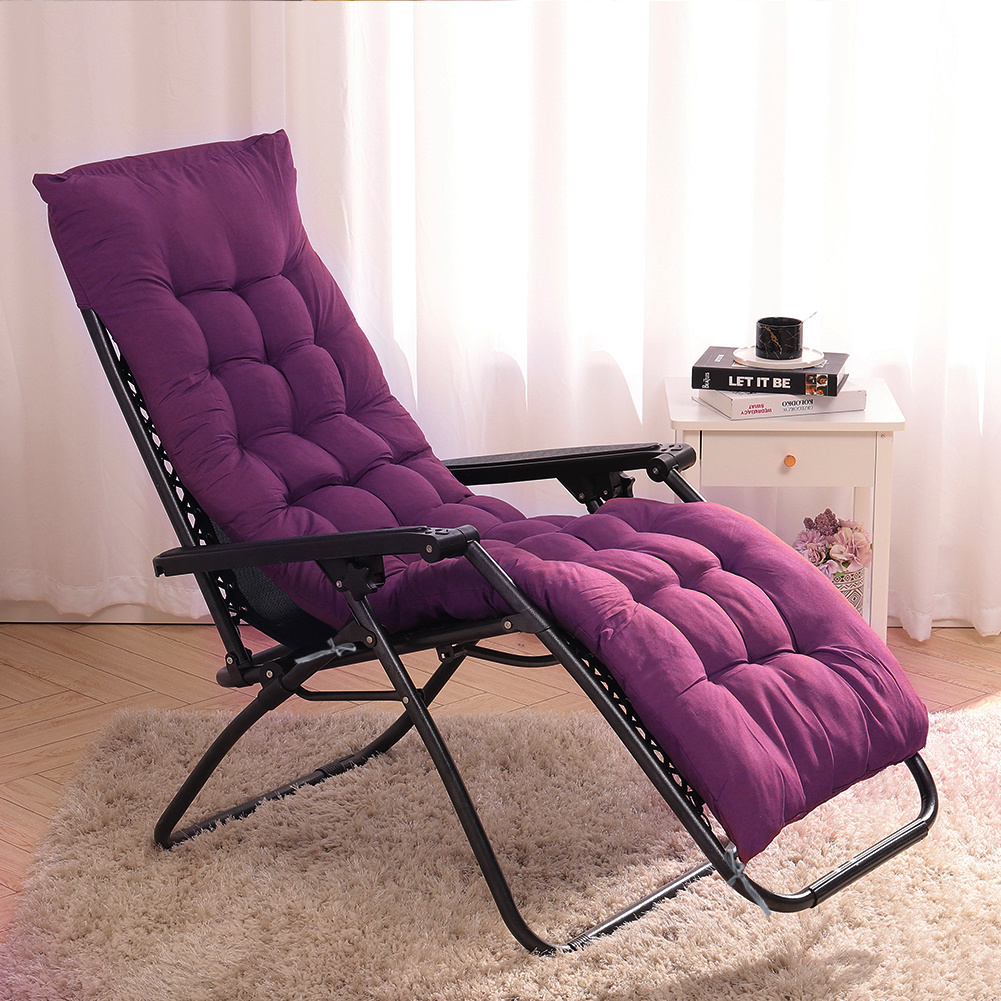 Cojín para tumbona de jardín, almohadillas para asiento de silla reclinable, color morado, para exteriores
