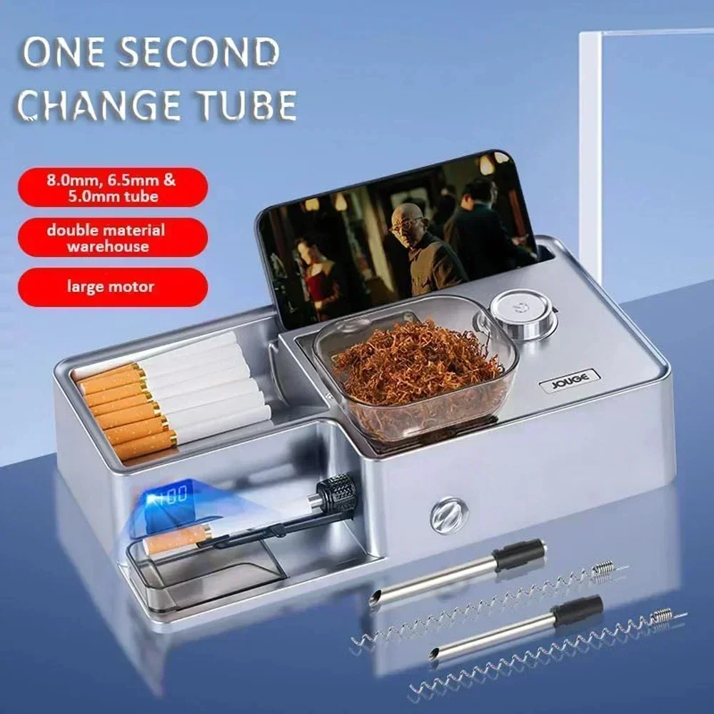 Novo 3-em-1 máquina de cigarro automático cigarro elétrico sensor inteligente injetor tabaco preenchido 5.5/6.5/8mm tubo redondo, pinça