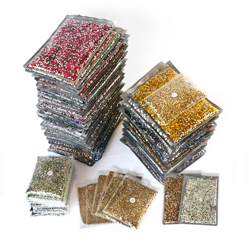 Gros paquet en vrac SS16 SS20 SS30 Non Hot Fix Strass dos plat cristaux Strass paillettes pierre pour vêtement d'ongle 3D