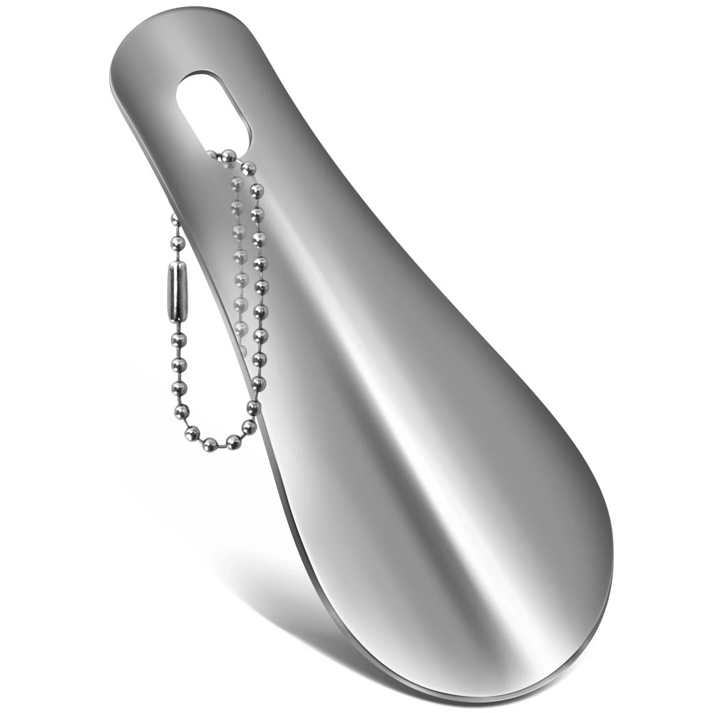 10cm Easy Carry Mini Black Shoehorn Metal Durable Stainless Steel Portable Fashion Key Ring Shoe Horns Accessories Aid Tool