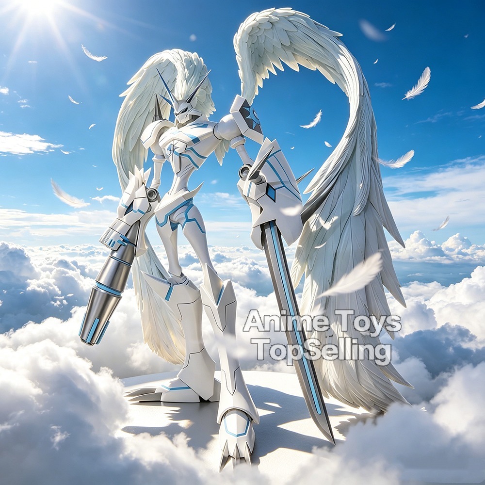 20cm/7,87 Zoll Anime Digimon Adventure Figur Omegamon Barmherziges Modus Actionfiguren PVC-Statue Sammlermodell Spielzeug Geschenke