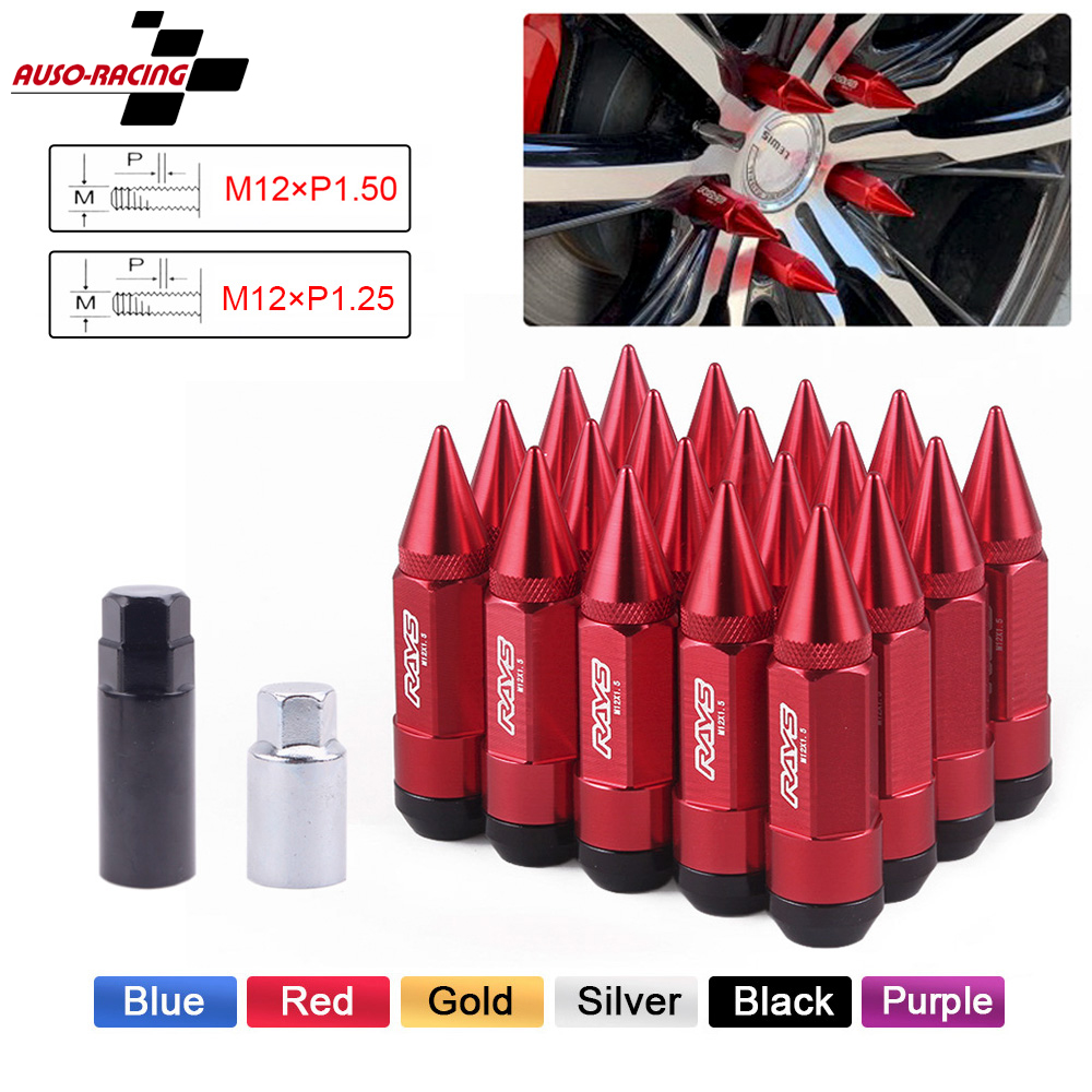 Jantes de réglage prolongées en aluminium, écrous de course Jdm applicables à Honda Toyota et Chevrolet Ford m12x1, 5/m12x1, 25