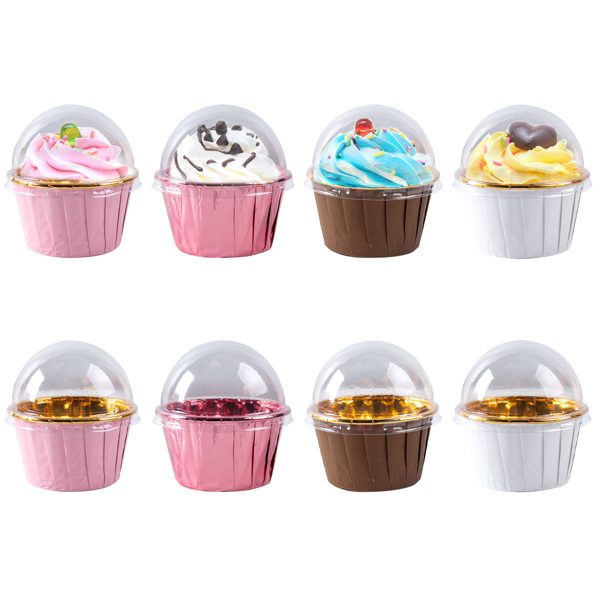 25/50pcs Mini Coppe di carta per muffin in lamina d'oro con coperchio Involucri per torte Compleanno Festa di nozze Cottura Strumenti per pasticceria Forniture per feste