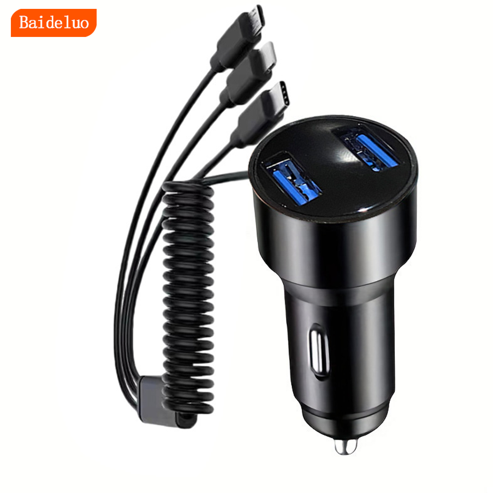 15W Auto-Multifunktions-kabel gebundenes Auto-Ladegerät, geeignet für eine Vielzahl von Handy-Modellen