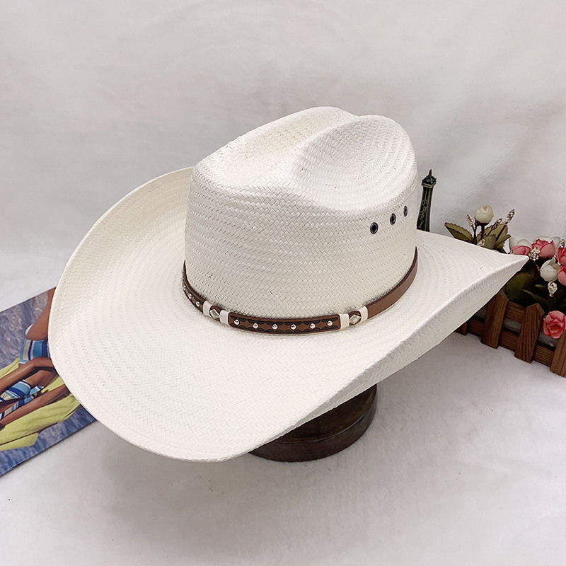Chapeau de cowboy tricoté à la main, coquille dure, cinq points, chapeau de soleil de plage, casquette de chevalier, panama occidental, offre spéciale