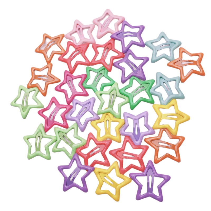 10 Stuks Kleurrijke Ster Bb Haar Clips Meisjes Y 2K Schattige Ster Haarspeldjes Vrouwen Eenvoudige Metalen Snap Clip Hoofdtooi Haar Sieraden Accessoires