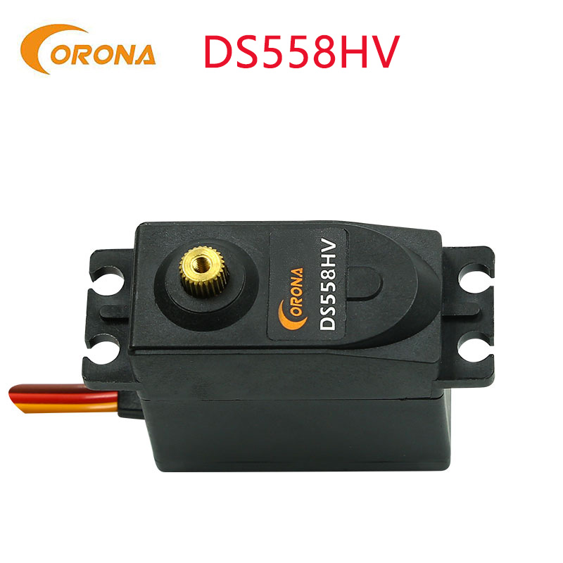 1 Uds Corona DS558HV Servo de engranaje de Metal Digital estándar 14kg / 0,18 segundos / 58g para simulador de Robot de coche de avión RC
