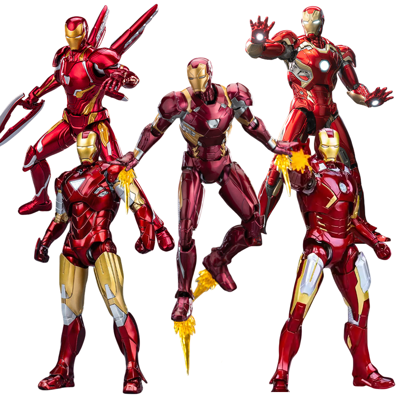 1/12 Oryginalna figurka LED FondJoy Iron Man MK45 MK46 MK50 MK4 MK6 MK7 DIY Zabawka Figurka akcji Tony Stark Kolekcja Anime Model Prezenty dla dzieci