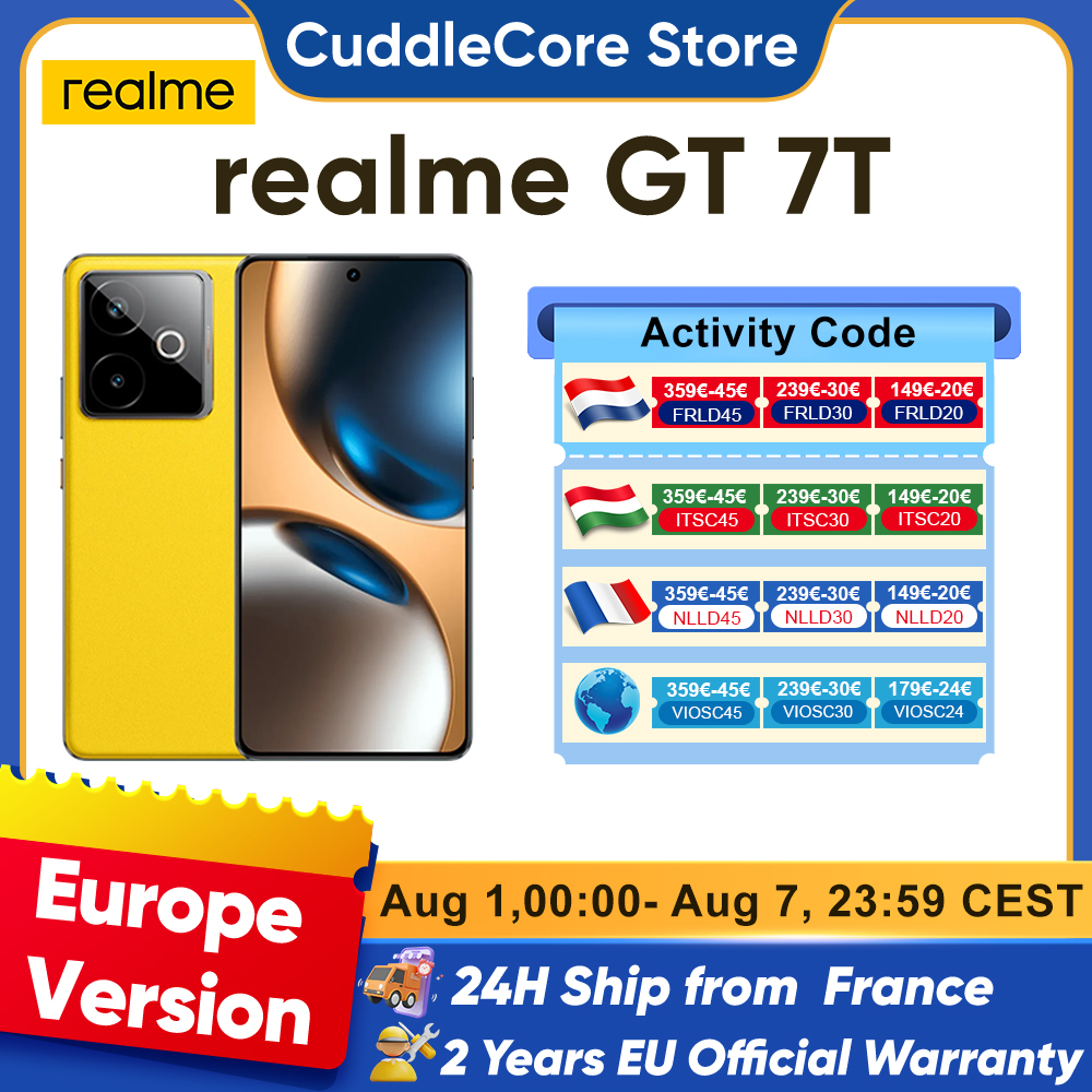 realme GT 7T Pokémon piñata Smartphone 5G Global Version MediaTek 8400-MAX '120Hz Display mAh Titan Batterij W Ultra Charge