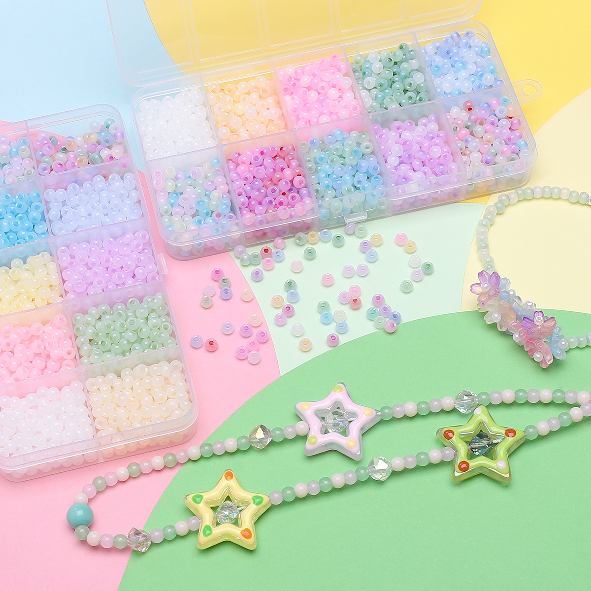 Ultiem 1500st Kattenoog Glas Kralen Pakket - Vulparels 4mm voor DIY Sieraden Maken Armbanden, Kettingen, Charms