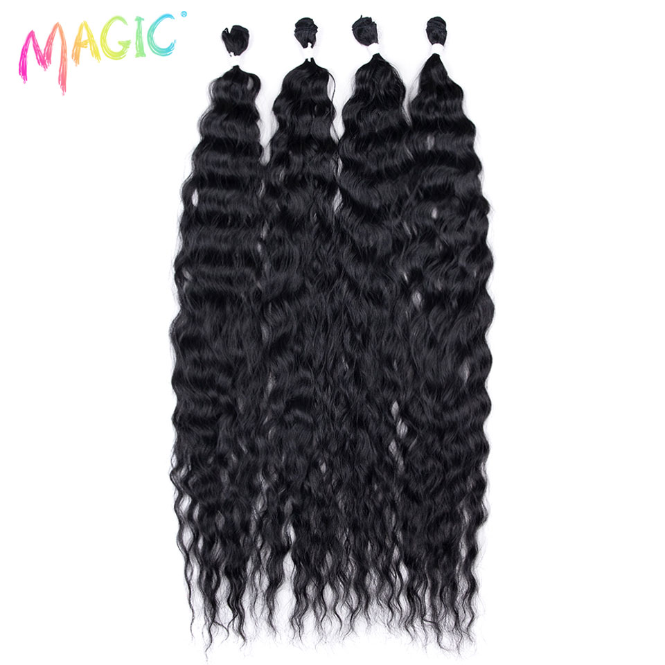 Magiczne syntetyczne pasma włosów kręconych afro, kucyk 90 cm (36 cali), 200 g, miękkie, długie włosy do przedłużania, ombre brązowo-blond, naturalne doczepy.