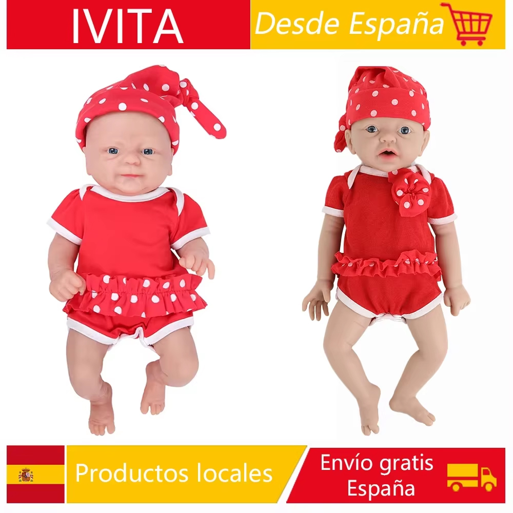 IVITA Expédie depuis l'entrepôt d'Espagne Poupées Reborn 100% Silicone en Gros, Bébés Nouveaux-nés Réalistes Peints et Non Peints, Jouets pour Enfants