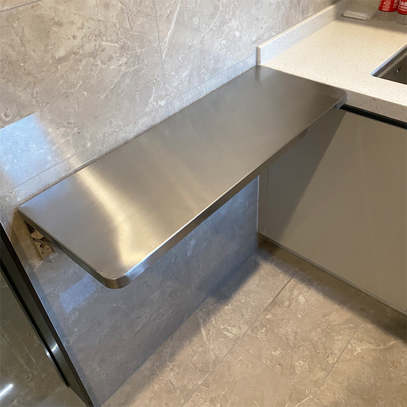304 Stainless Steel Foldable Wall Mounted Kitchen Table Hidden Chopping Board Dining Table Space Saving