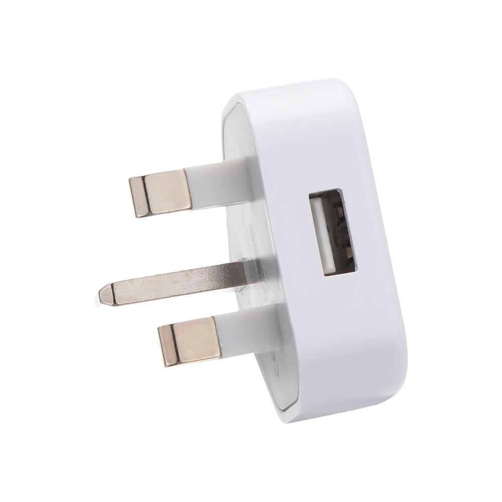 Caricabatteria da muro USB 5V 1A a 3 Pin per ufficio 1 porta adattatore di alimentazione per caricabatterie USB con spina UK