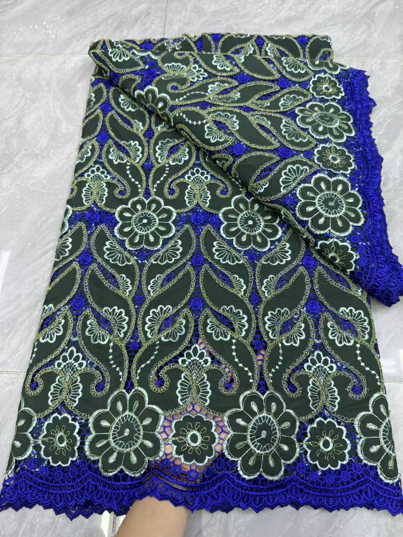 African Guipure Cord Lace Embroidery 2026 Nigerian Multicolor Gilding Water Soluble Lace Fabric For Luxury Woman Wedding Sew
