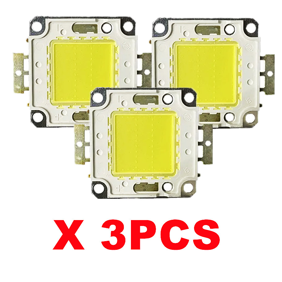 3 pièces 10W 20W 30W 50W 100W LED perles lumière DC12V-36V matrice COB intégré lampe à LED puce SMD pour bricolage projecteur ampoule