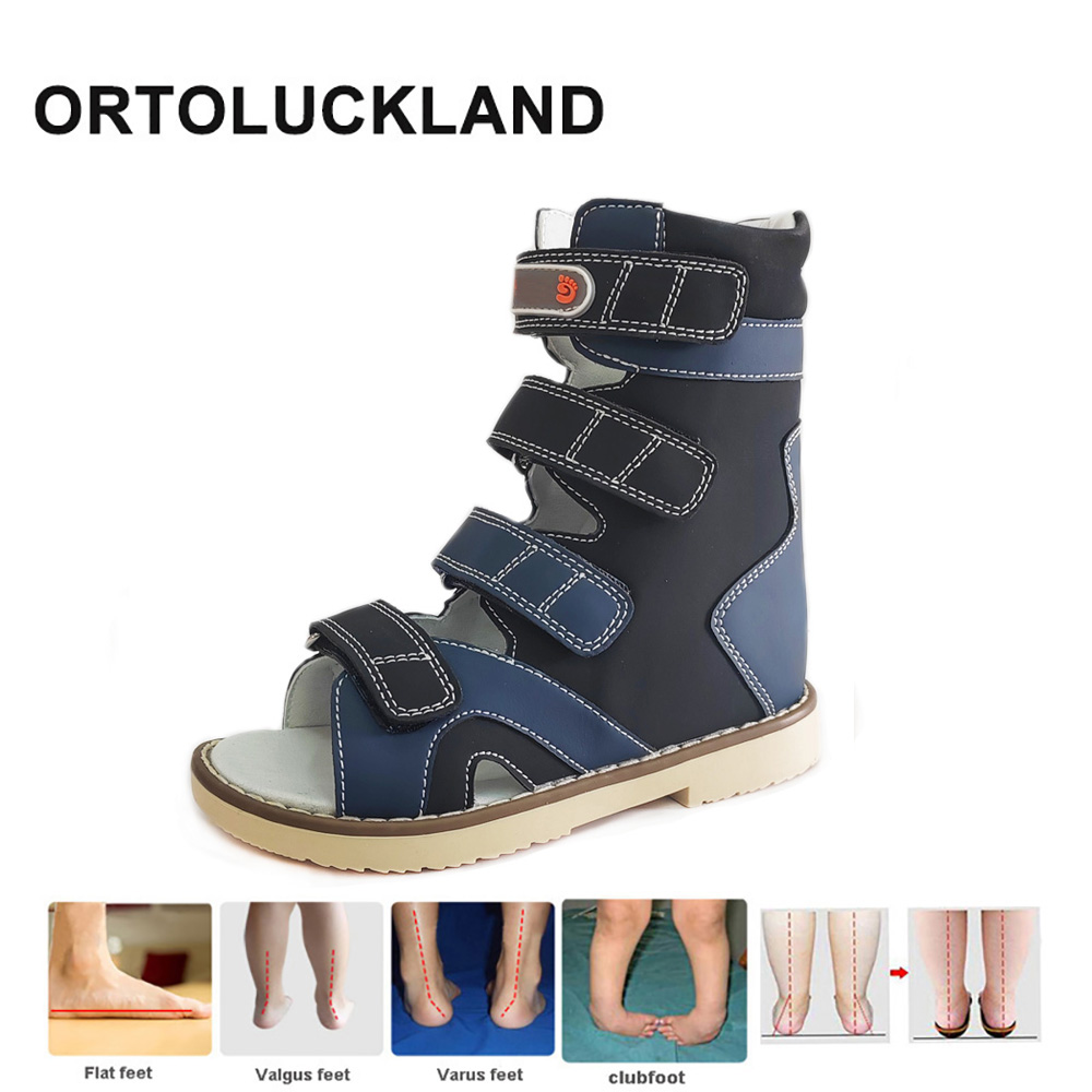 Sandali Ortopedici in Pelle per Bambine Ortoluckland, Calzature per Bambini e Ragazzi con Piattaforma Alta e Supporto Rigido per Piede Torto