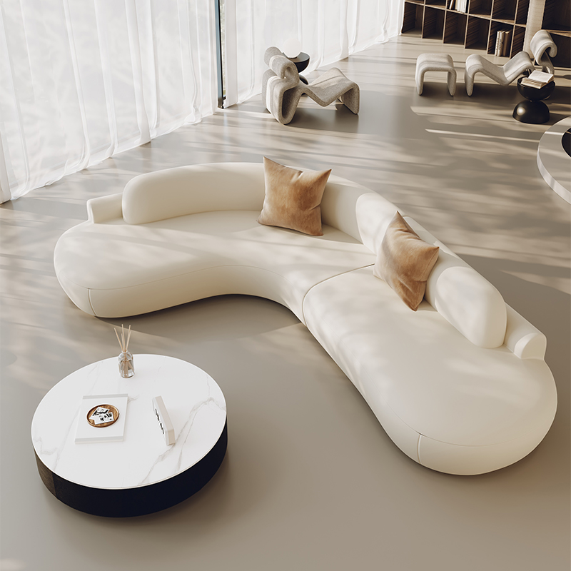 Sofás modernos de lujo para sala de estar, sofás blancos minimalistas y cómodos de gran tamaño para sala de estar, Muebles de diseño para terraza