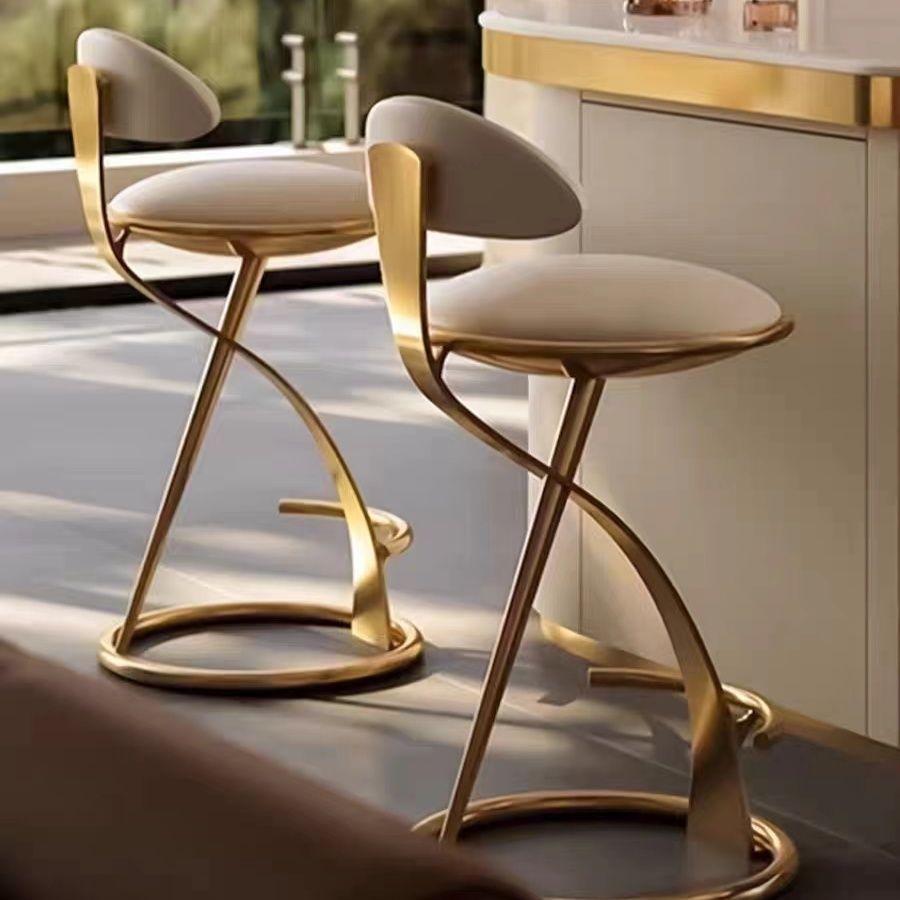 Luxury High-End Metal Dining Chair Modern Simple Home Bar Cafe Front Desk Chair Light Leisure Furniture for Office