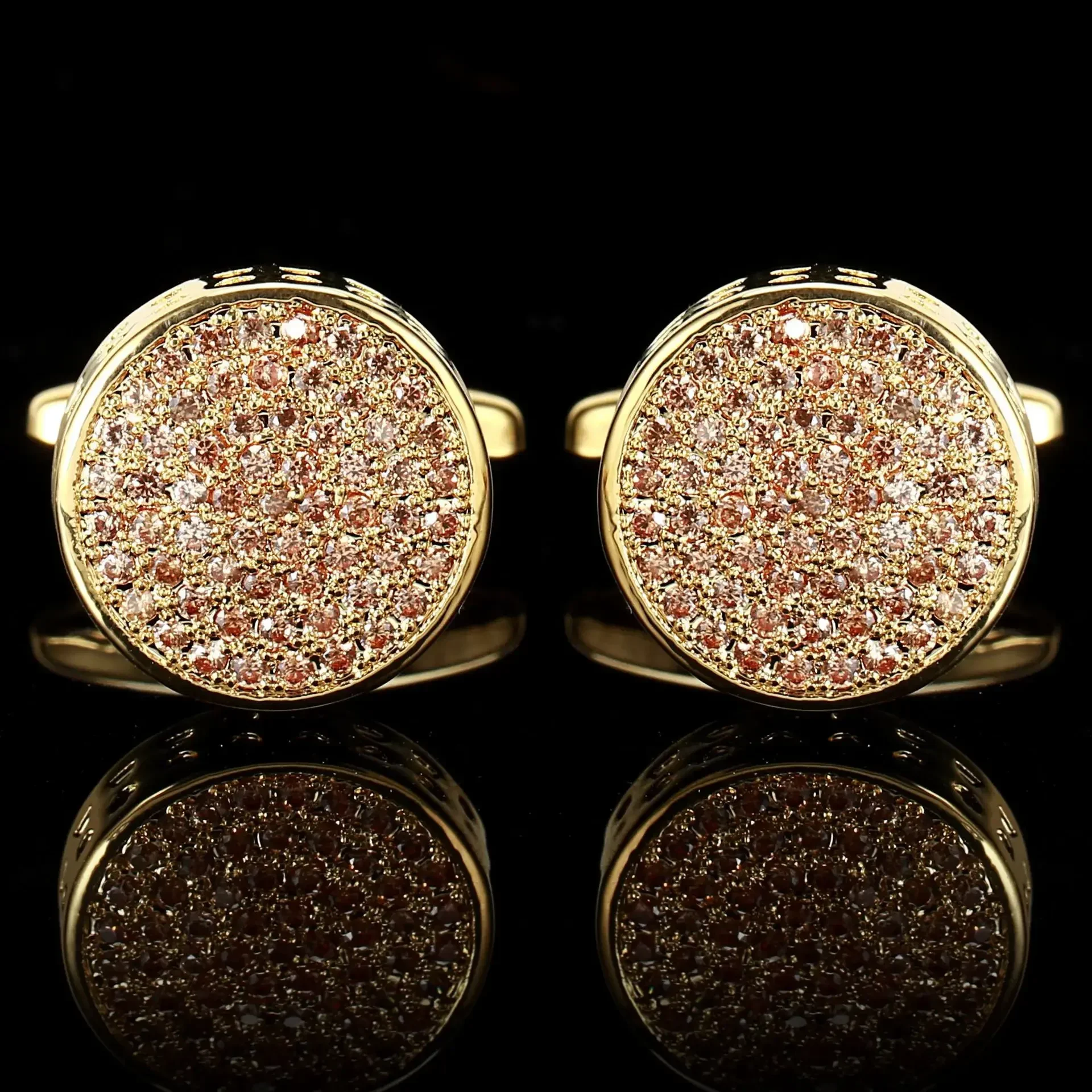 Wysokiej klasy luksusowe cyrkonie spinki do mankietów moda męska biznesowe koszule bankietowe guziki francuskie spinki do mankietów Rhinestone akcesoria ślubne