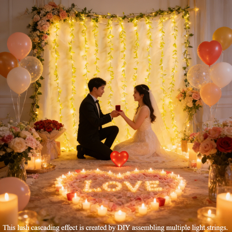 2M willow string lights constantly lit battery box copper wire, fairy lights suitable for family gatherings wedding decorations