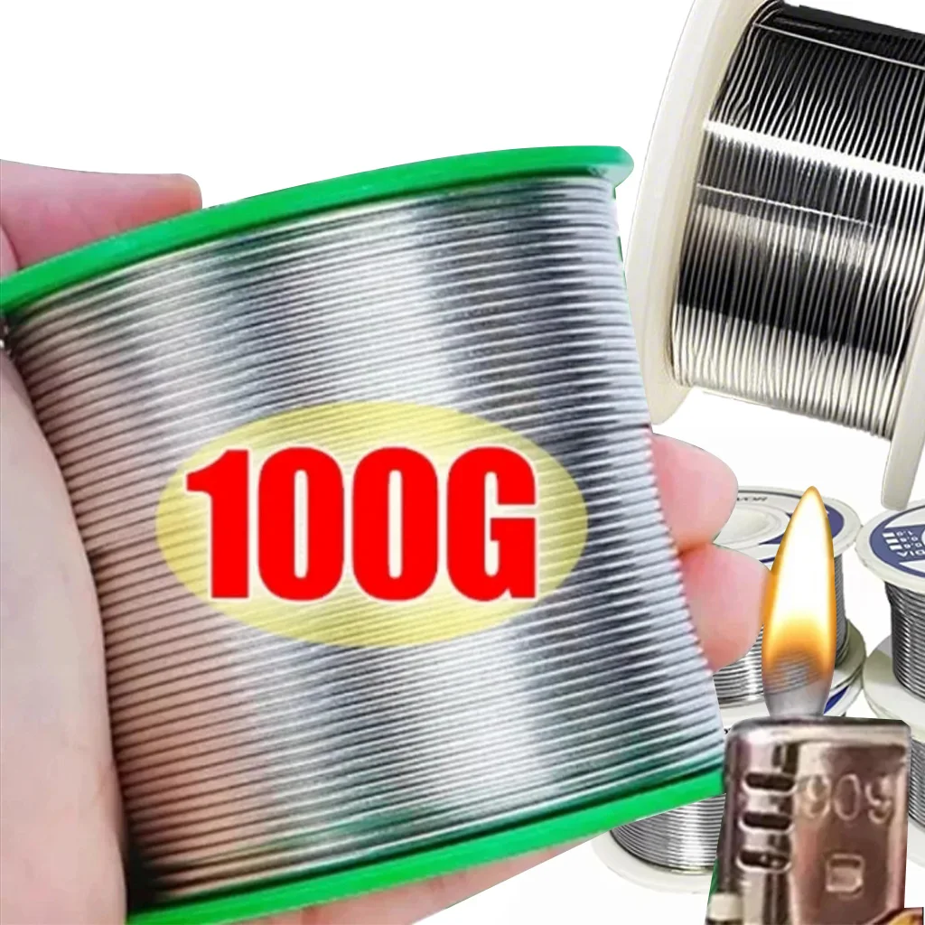 1.0mm 20/50/100g Rosin-Cored No-Clean Solder Wire, 2.0% Flux Low Melting Point for Electronics Repair DIY Convenient Consumables