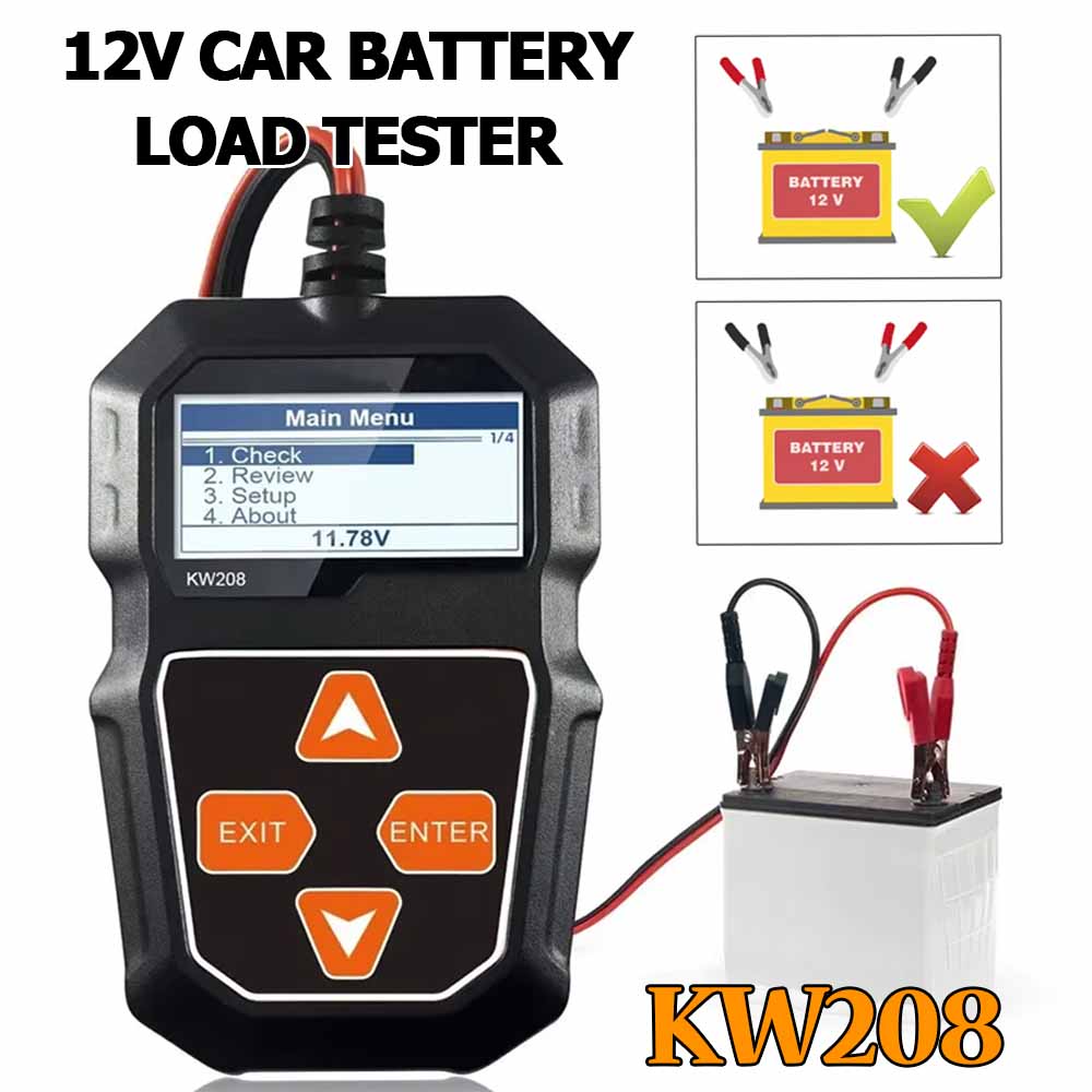 รถแบตเตอรี่เครื่องทดสอบ 100 ถึง 2000CCA Cranking ชาร์จเครื่องทดสอบวงจร KW208 ยานยนต์เครื่องวิเคราะห์แบตเตอรี่ 12 โวลต์แบตเตอรี่เครื่องมือ