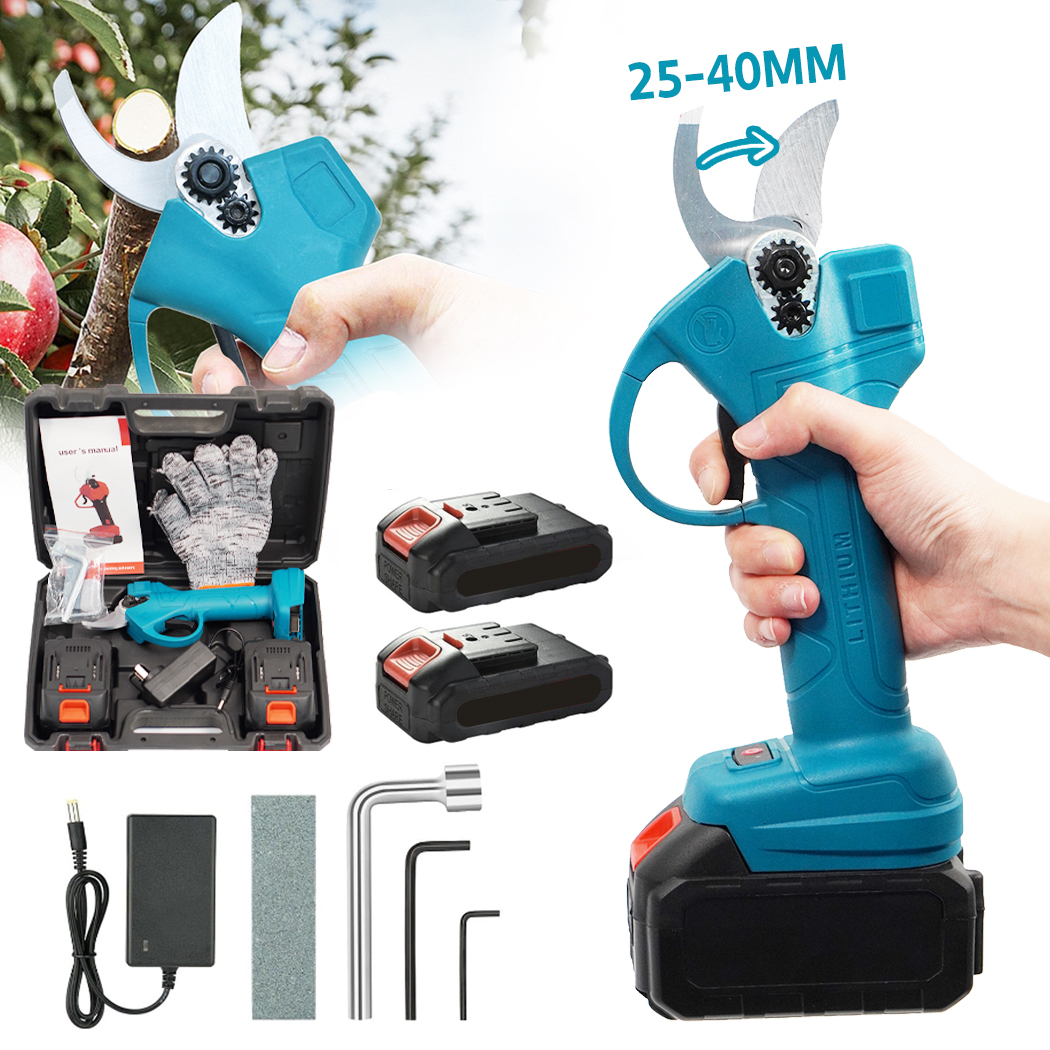 PORIYA Brushless 40mm Electric Pruning Shear Secateur for 36V Makita Battery Cordless Pruning Scissors Power Tools