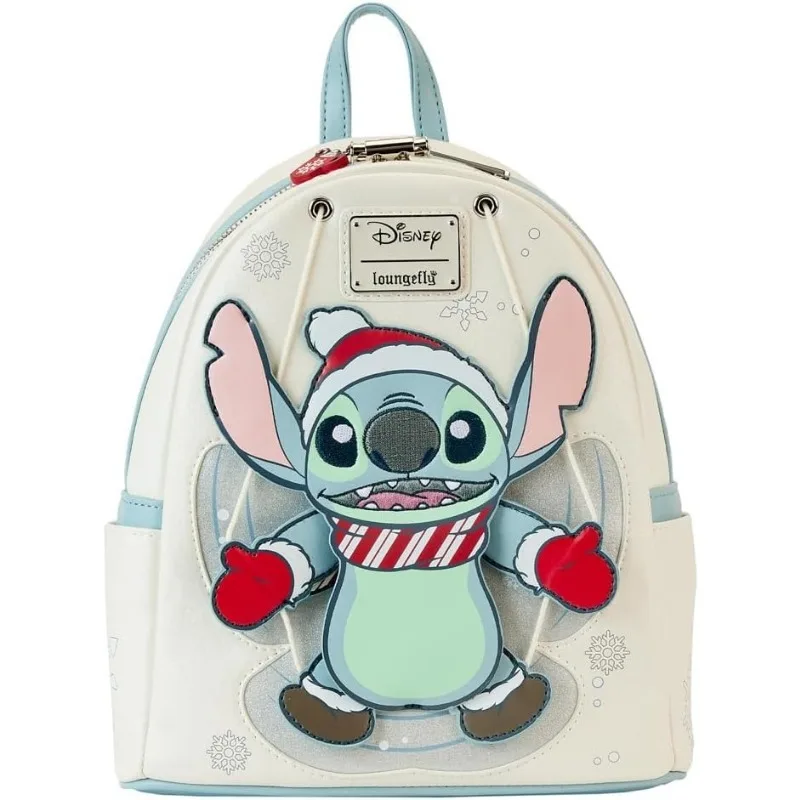 Mini plecak Disney Loungefly Stitch Holiday Snow Angel Glitter dla kobiet