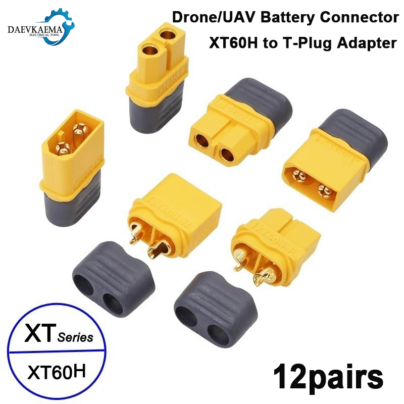 3-12Pairs XT60H (XT60 Upgrade) Connector XT60H Male Female Bullet Connectors Plugs with Sheath for Lithium Battery RC Planes Car