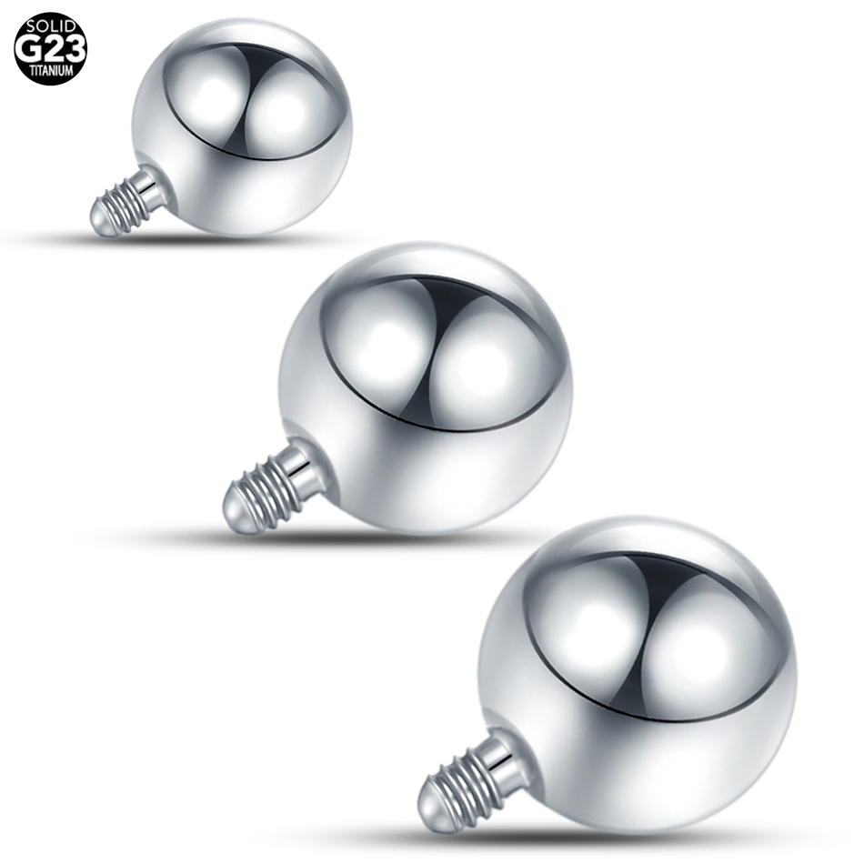 Boules de remplacement à filetage interne en titane G23, pour haltère Labret, sourcils, langue, boucle d'oreille, Piercing, bijoux pour le corps, 10 pièces/50 pièces