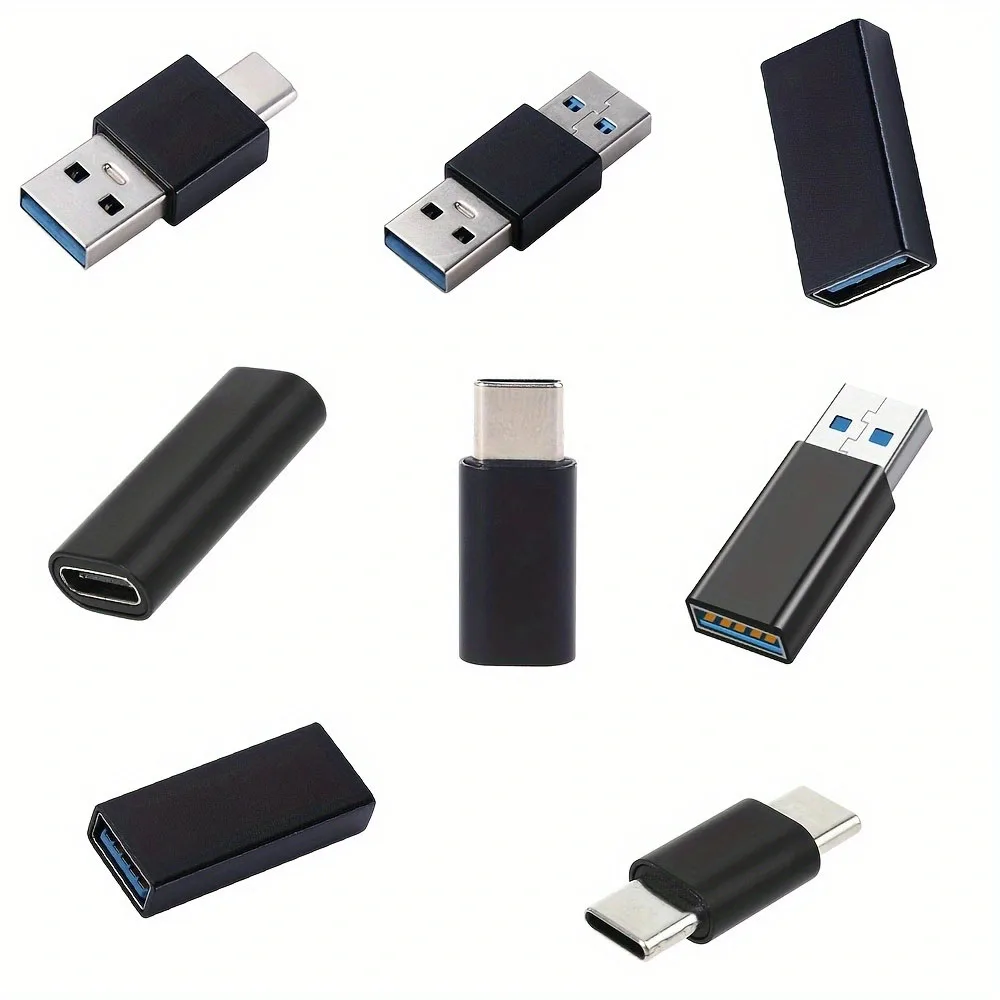 Ensemble de 8 adaptateurs USB-C vers USB 3.0, connecteurs durables Type-C et USB mâle/femelle, avec convertisseur de transfert de données et de charge