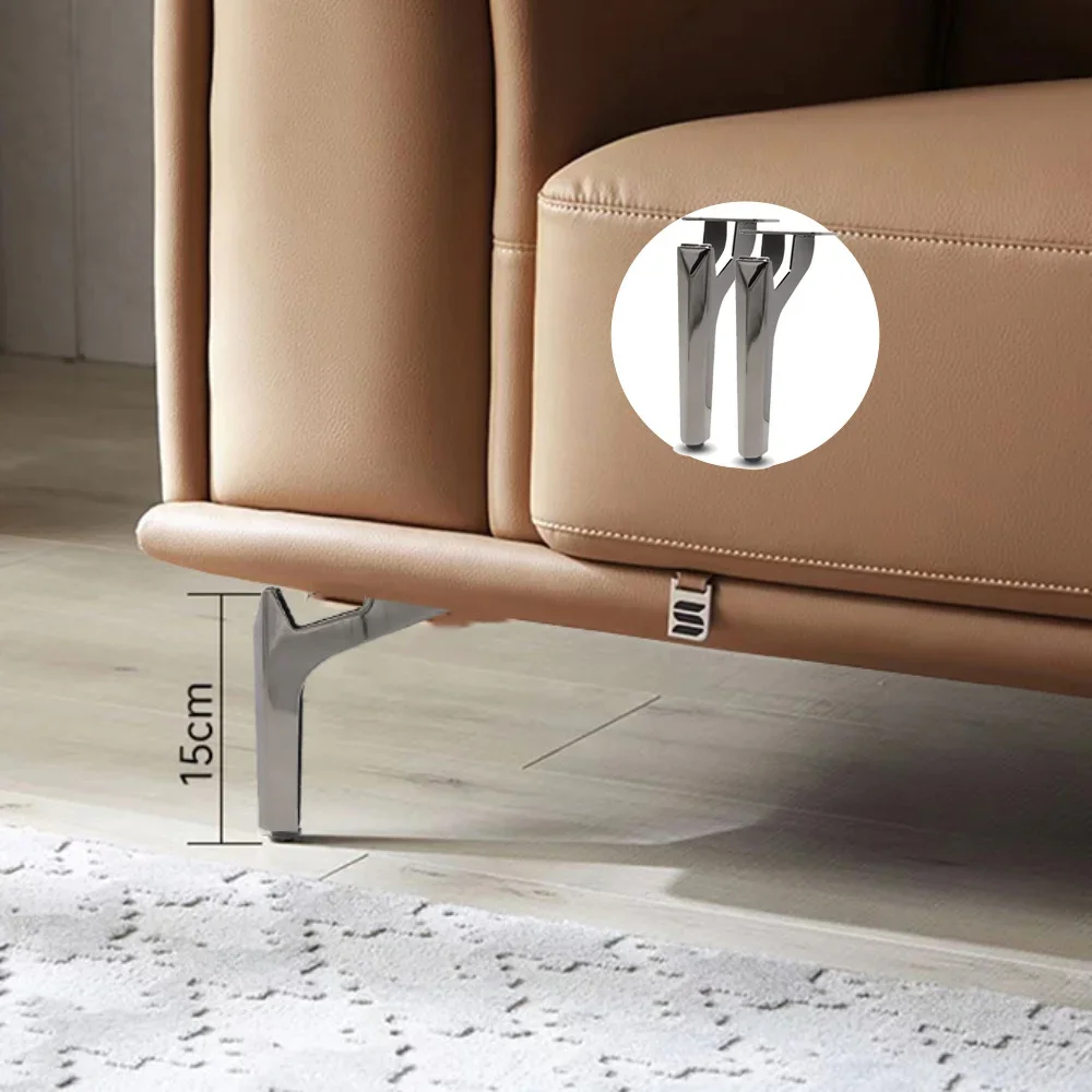 Pieds de Canapé Élégants en Métal Noir, Support Polyvalent pour TV, Tables Basses, Lits, Armoires, Pieds de Meubles, 15cm