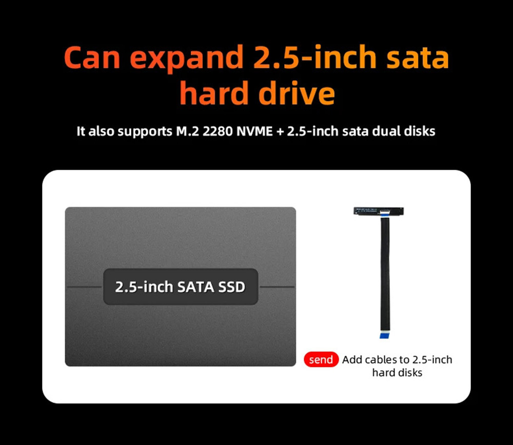 Mini PC Computer 2,5 inch SATA-kabel 8 GB RAM