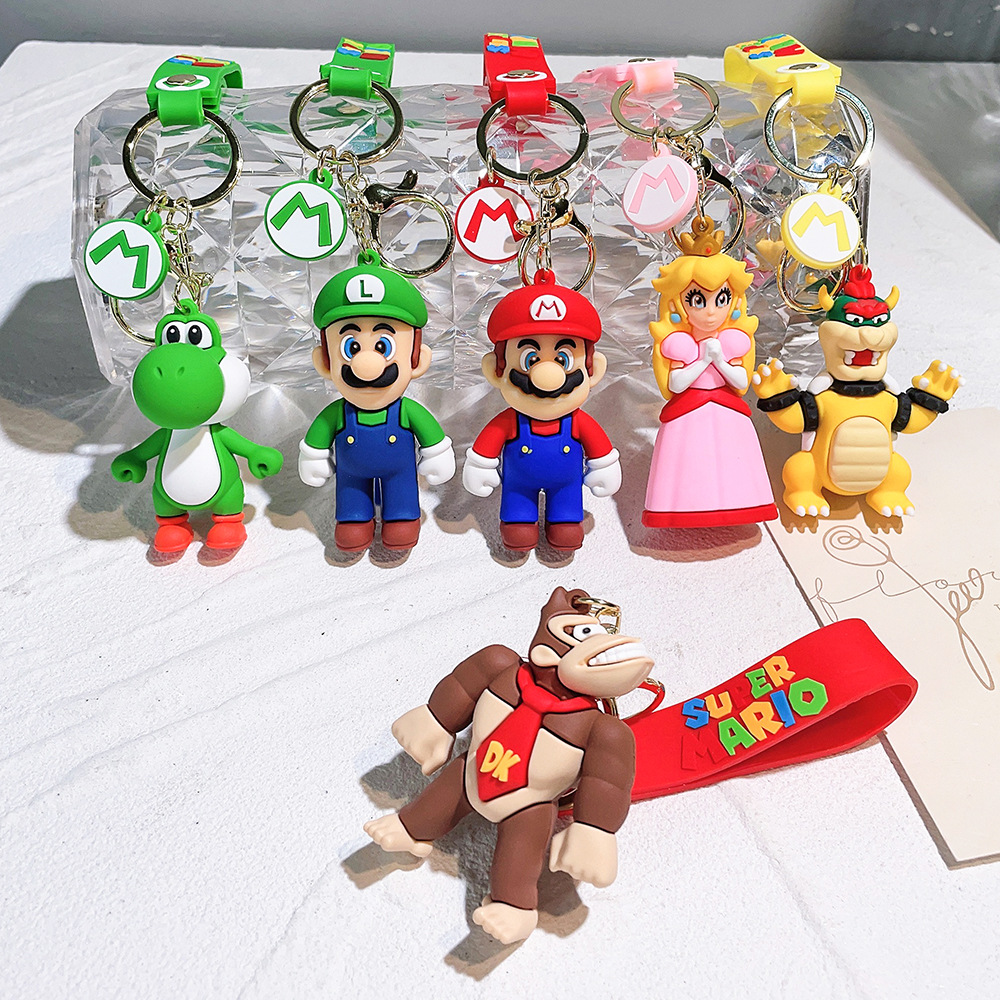 ใหม่ Super Bros พวงกุญแจรูปจี้น่ารักการ์ตูนของเล่นตุ๊กตาตกแต่งเด็กของขวัญวันเกิด
