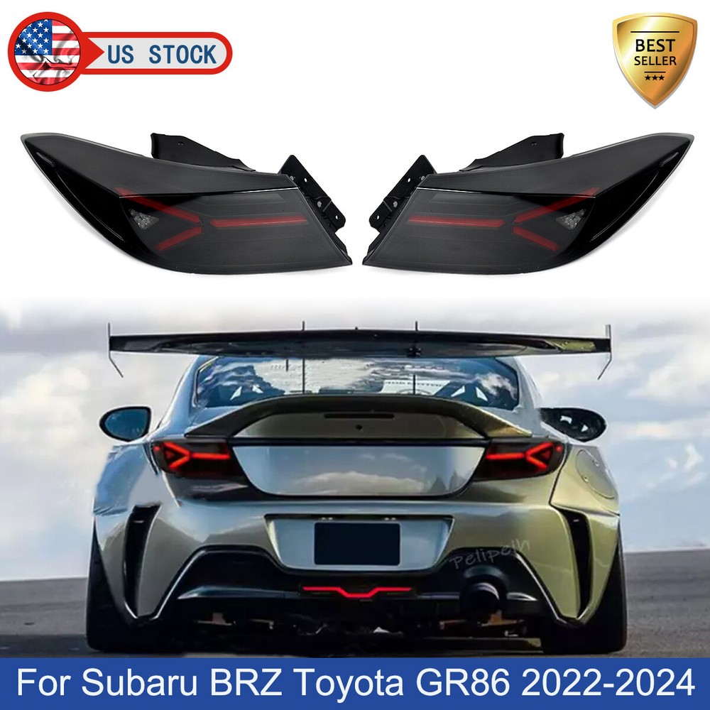 Para subaru brz toyota gr86 luz traseira 2 portas 2022-2025 lâmpada traseira do carro fumaça preto sequência lâmpadas de sinal conjuntos de luz traseira